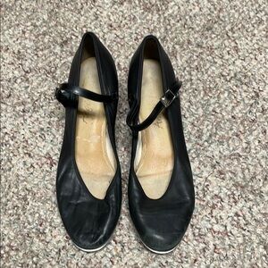 Leather tap Mary Jane style shoes